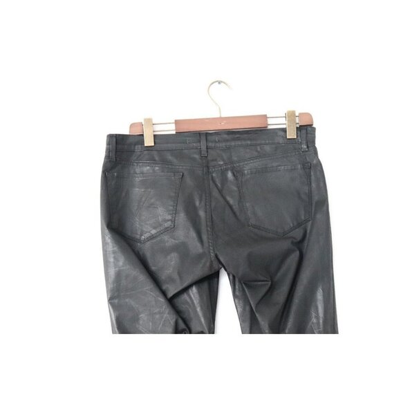 J Brand Womens Size 32 Coat Black Leggings Waxed Cotton Skinny Slim Denim Jeans - Picture 7 of 8